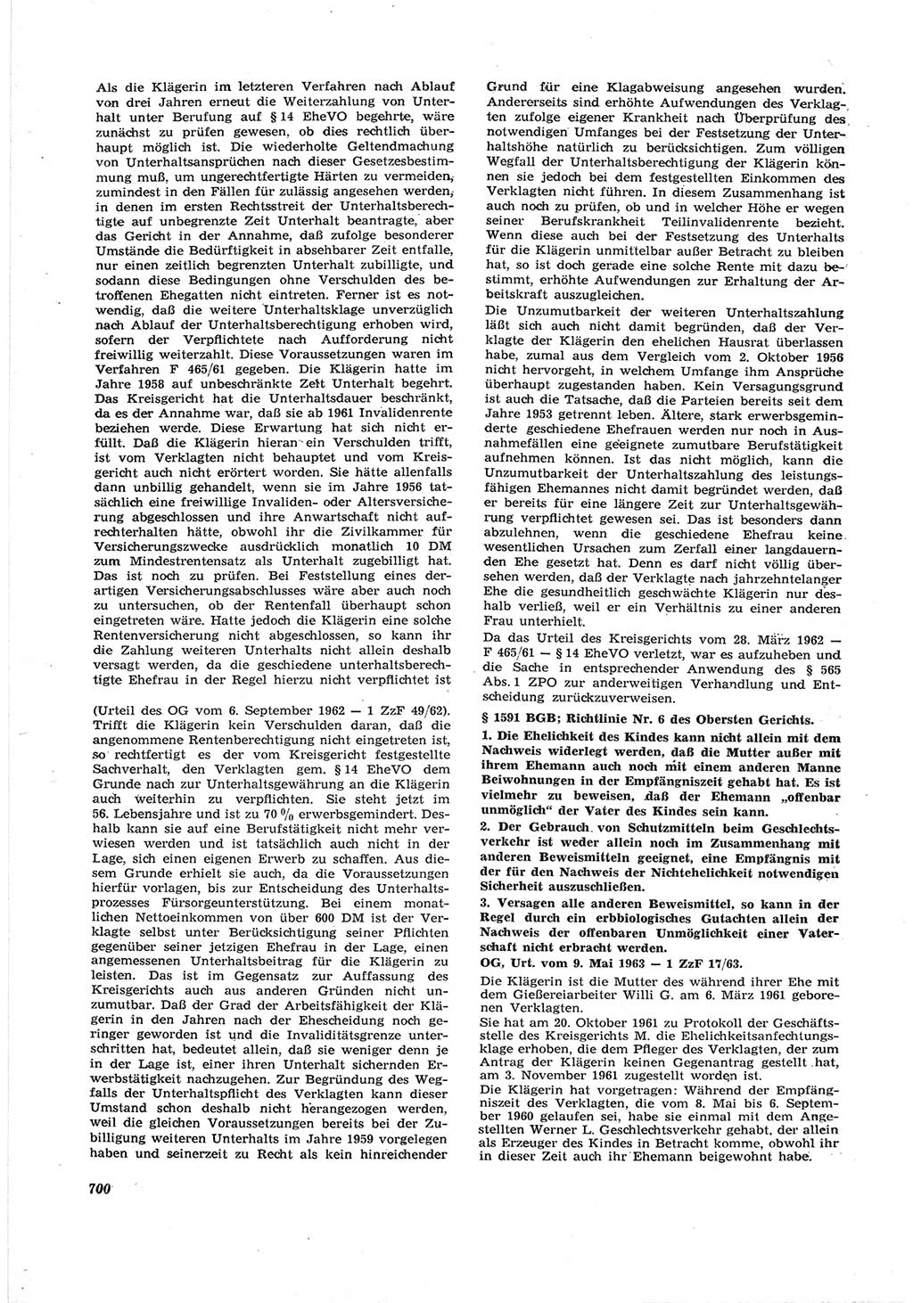 Neue Justiz (NJ), Zeitschrift für Recht und Rechtswissenschaft [Deutsche Demokratische Republik (DDR)], 17. Jahrgang 1963, Seite 700 (NJ DDR 1963, S. 700)