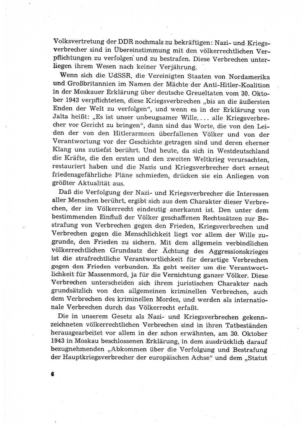 Bestrafung der Nazi- und Kriegsverbrecher [Deutsche Demokratische Republik (DDR)] 1964, Seite 6 (Bestr. Nazi-Kr.-Verbr. DDR 1964, S. 6)