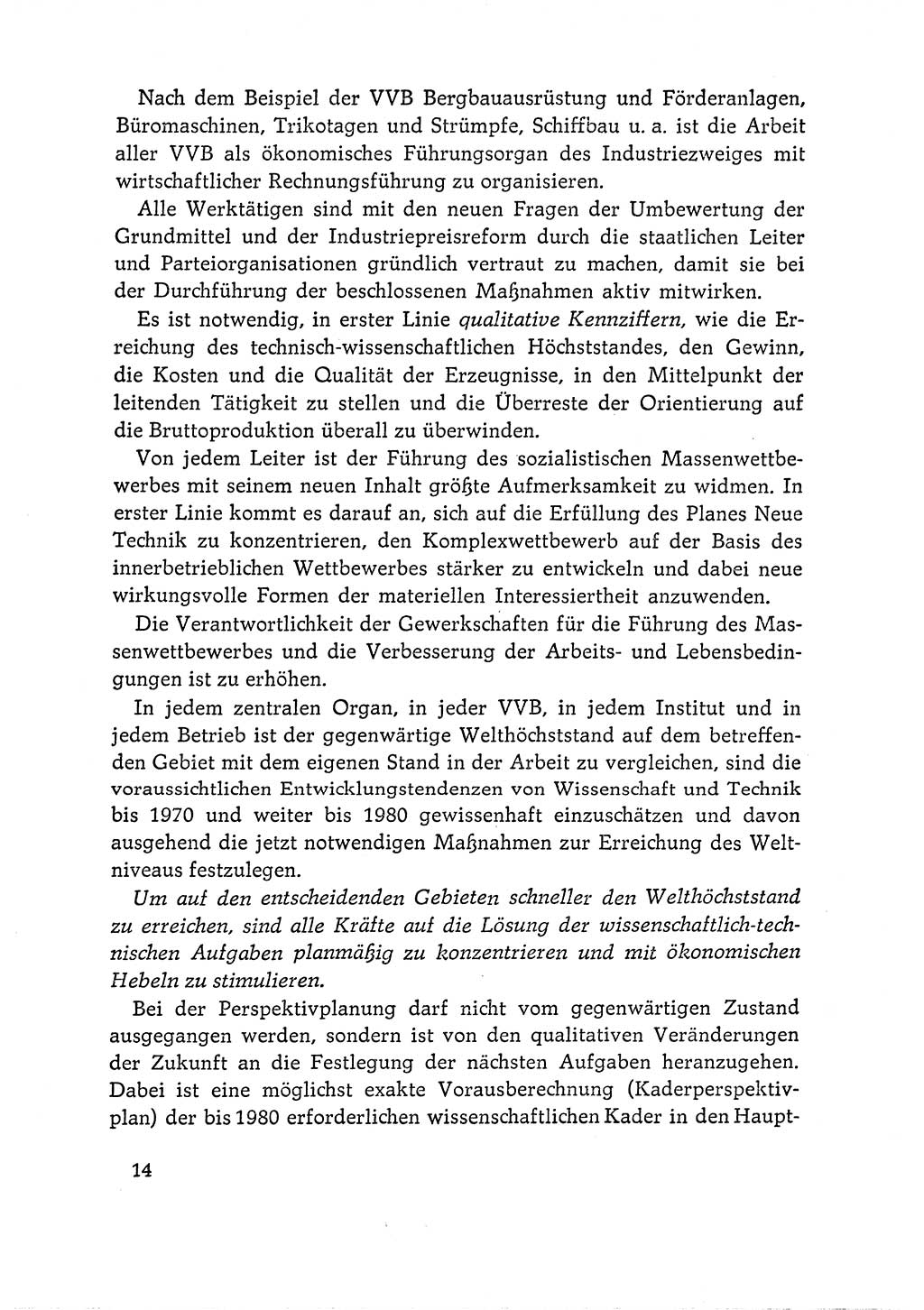 Dokumente der Sozialistischen Einheitspartei Deutschlands (SED) [Deutsche Demokratische Republik (DDR)] 1964-1965, Seite 14 (Dok. SED DDR 1964-1965, S. 14)