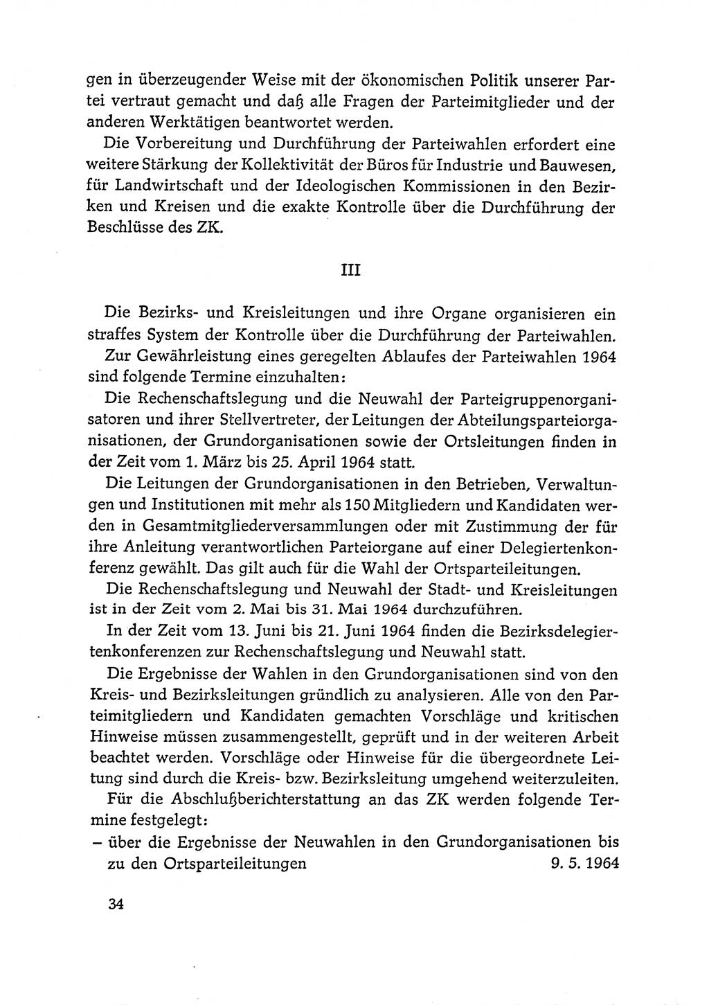 Dokumente der Sozialistischen Einheitspartei Deutschlands (SED) [Deutsche Demokratische Republik (DDR)] 1964-1965, Seite 34 (Dok. SED DDR 1964-1965, S. 34)