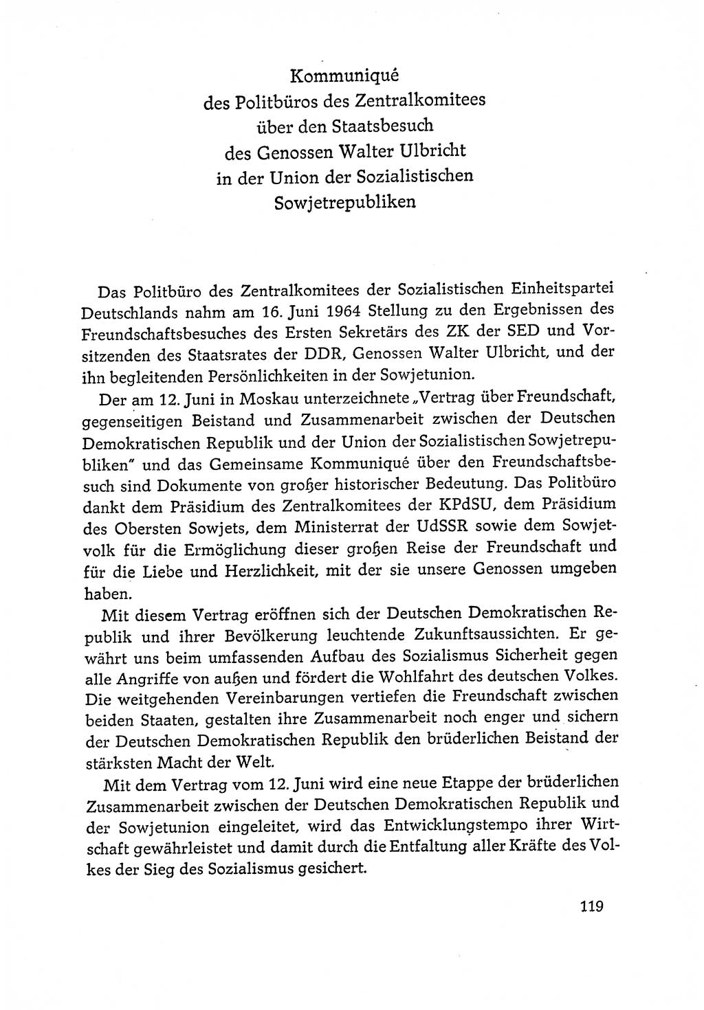 Dokumente der Sozialistischen Einheitspartei Deutschlands (SED) [Deutsche Demokratische Republik (DDR)] 1964-1965, Seite 119 (Dok. SED DDR 1964-1965, S. 119)