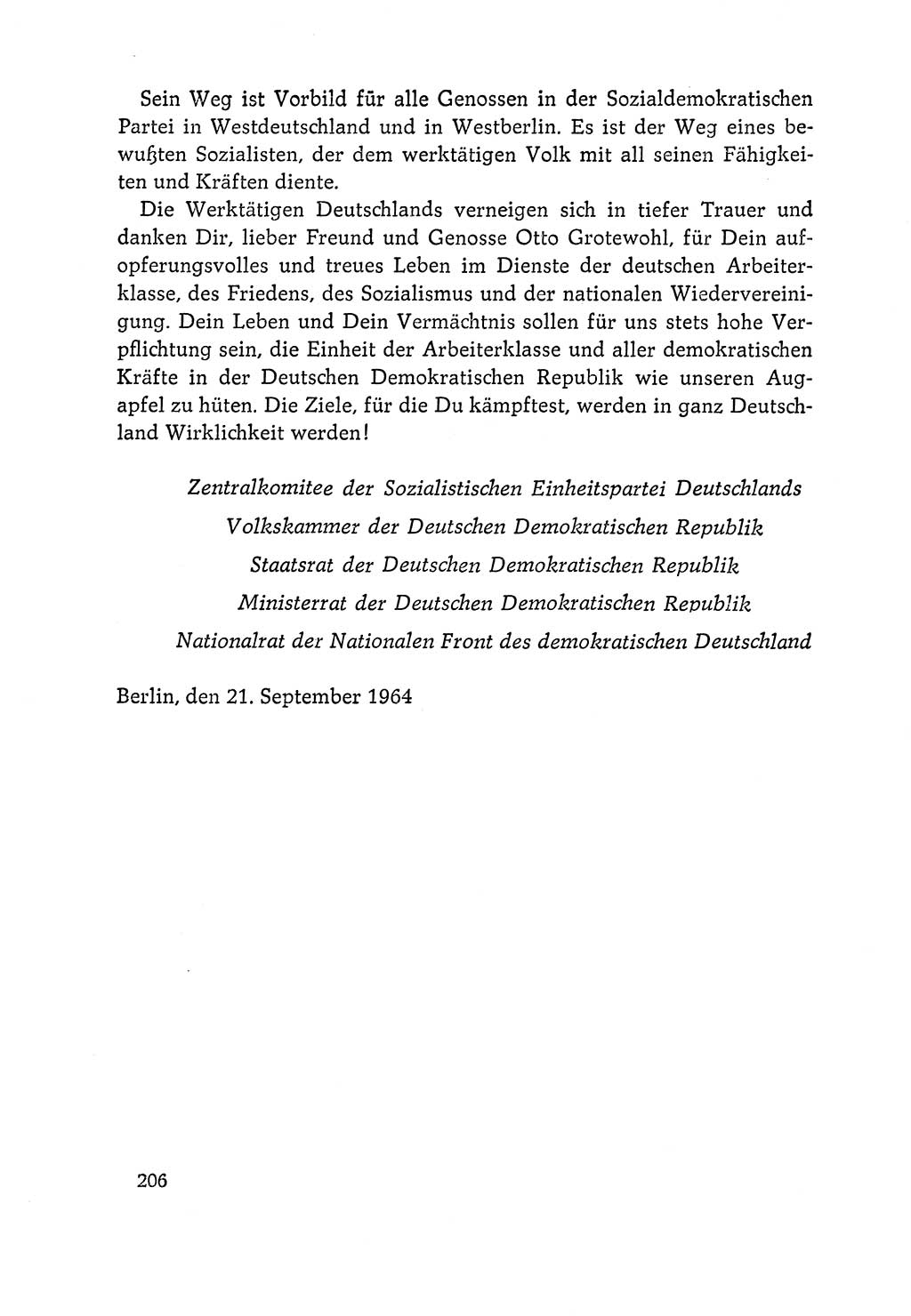 Dokumente der Sozialistischen Einheitspartei Deutschlands (SED) [Deutsche Demokratische Republik (DDR)] 1964-1965, Seite 206 (Dok. SED DDR 1964-1965, S. 206)