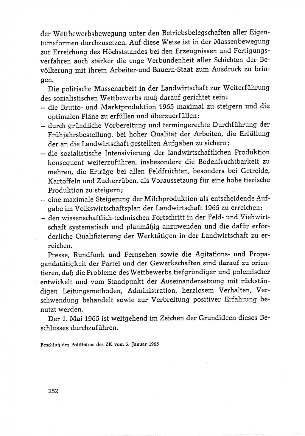 Dokumente der Sozialistischen Einheitspartei Deutschlands (SED) [Deutsche Demokratische Republik (DDR)] 1964-1965, Seite 252 (Dok. SED DDR 1964-1965, S. 252)