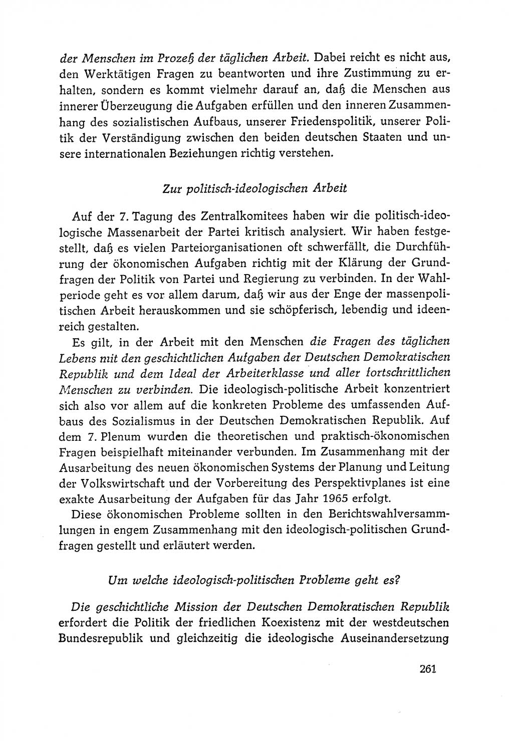 Dokumente der Sozialistischen Einheitspartei Deutschlands (SED) [Deutsche Demokratische Republik (DDR)] 1964-1965, Seite 261 (Dok. SED DDR 1964-1965, S. 261)