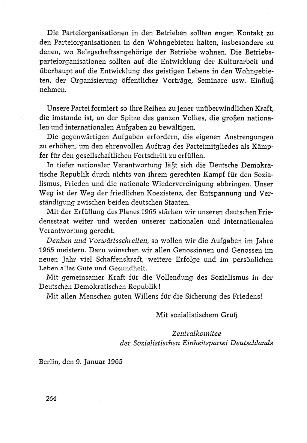 Dokumente der Sozialistischen Einheitspartei Deutschlands (SED) [Deutsche Demokratische Republik (DDR)] 1964-1965, Seite 264 (Dok. SED DDR 1964-1965, S. 264)
