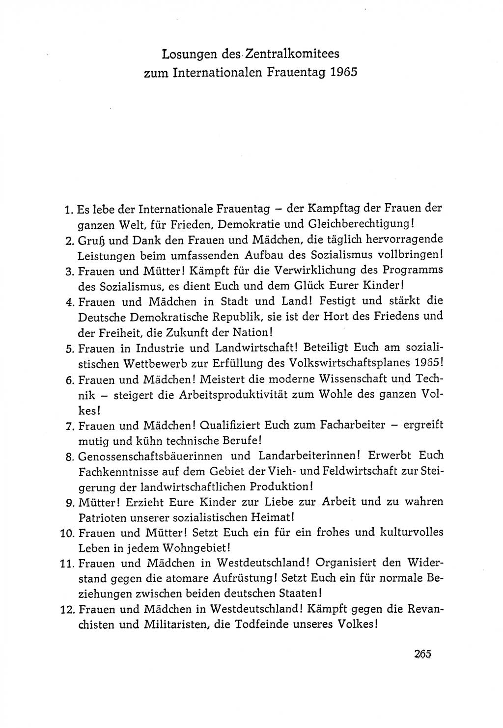 Dokumente der Sozialistischen Einheitspartei Deutschlands (SED) [Deutsche Demokratische Republik (DDR)] 1964-1965, Seite 265 (Dok. SED DDR 1964-1965, S. 265)