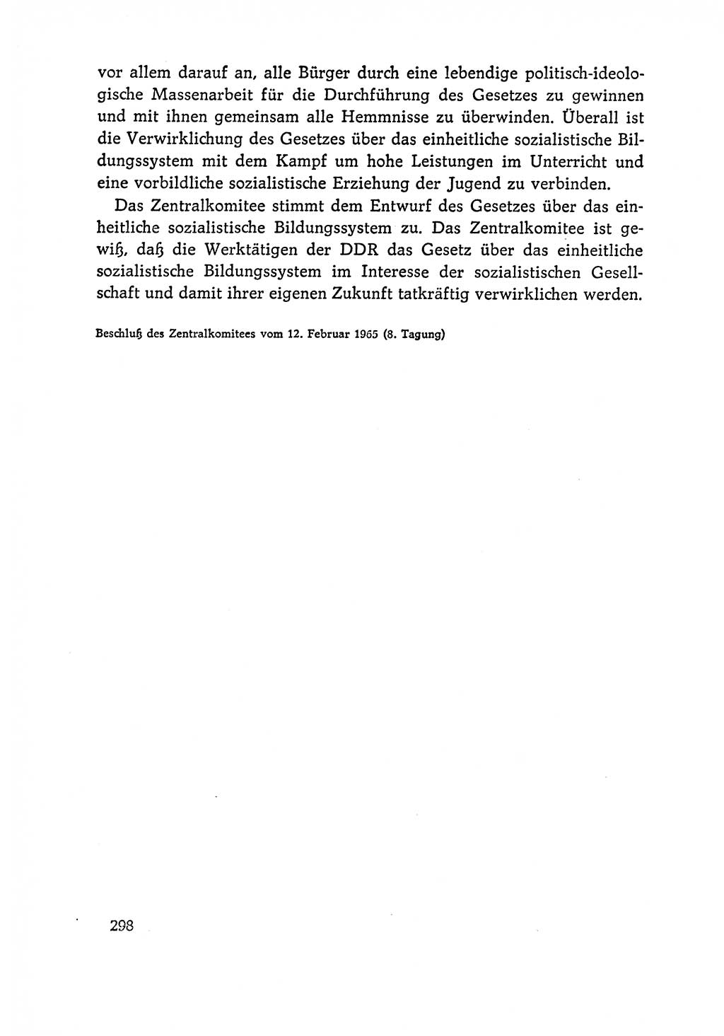 Dokumente der Sozialistischen Einheitspartei Deutschlands (SED) [Deutsche Demokratische Republik (DDR)] 1964-1965, Seite 298 (Dok. SED DDR 1964-1965, S. 298)