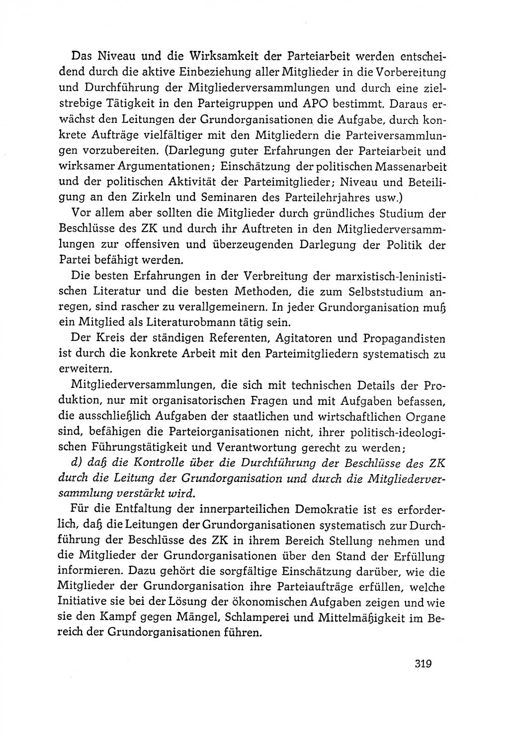 Dokumente der Sozialistischen Einheitspartei Deutschlands (SED) [Deutsche Demokratische Republik (DDR)] 1964-1965, Seite 319 (Dok. SED DDR 1964-1965, S. 319)