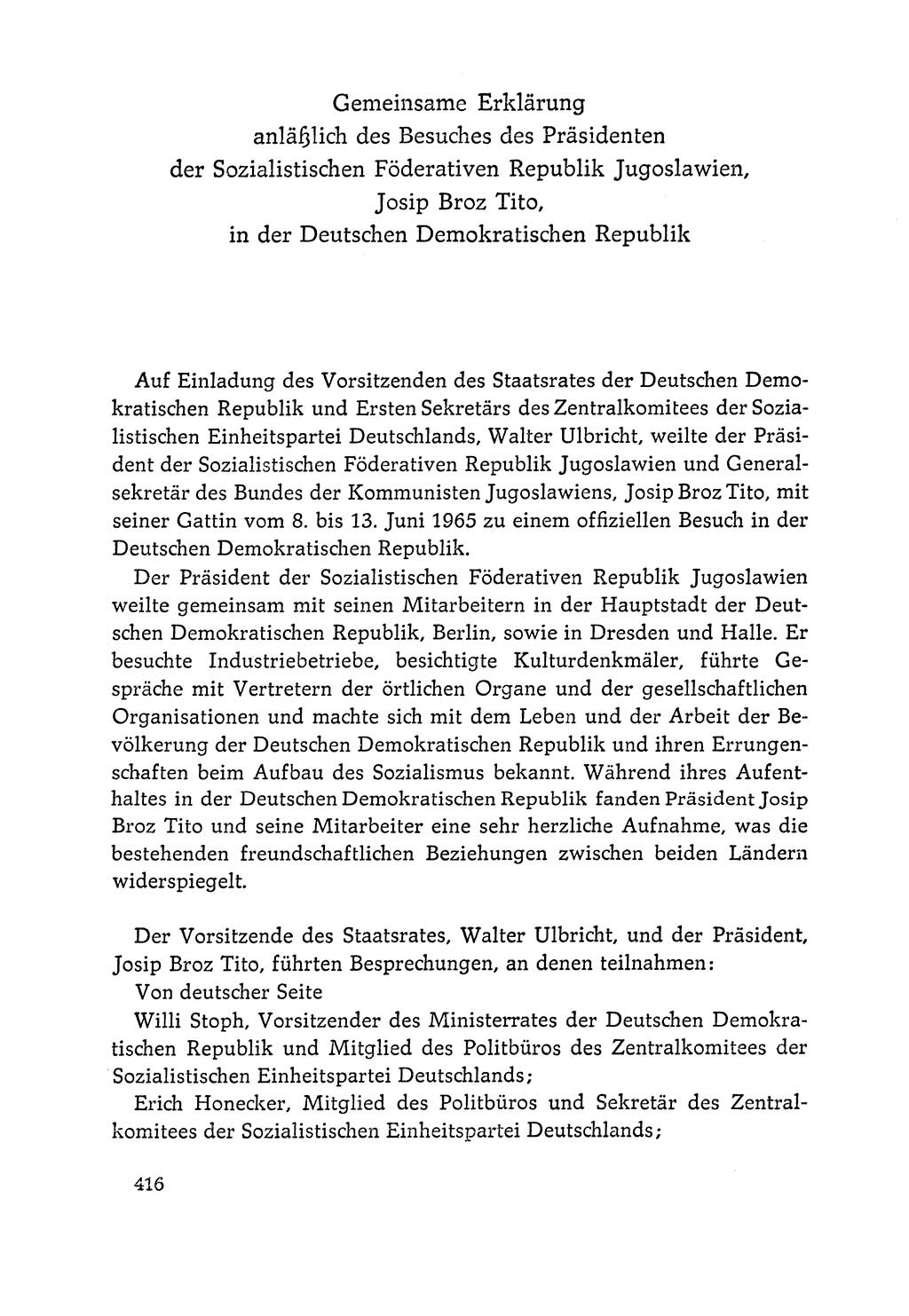 Dokumente der Sozialistischen Einheitspartei Deutschlands (SED) [Deutsche Demokratische Republik (DDR)] 1964-1965, Seite 416 (Dok. SED DDR 1964-1965, S. 416)