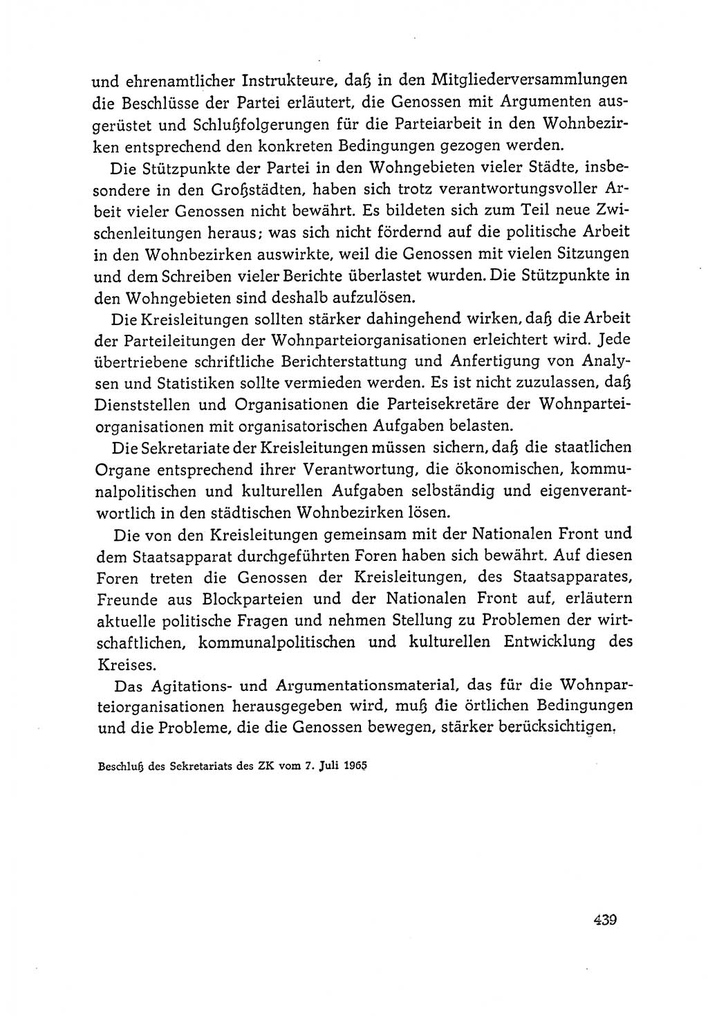 Dokumente der Sozialistischen Einheitspartei Deutschlands (SED) [Deutsche Demokratische Republik (DDR)] 1964-1965, Seite 439 (Dok. SED DDR 1964-1965, S. 439)