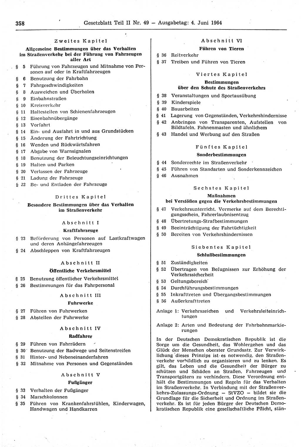 Gesetzblatt (GBl.) der Deutschen Demokratischen Republik (DDR) Teil ⅠⅠ 1964, Seite 358 (GBl. DDR ⅠⅠ 1964, S. 358)