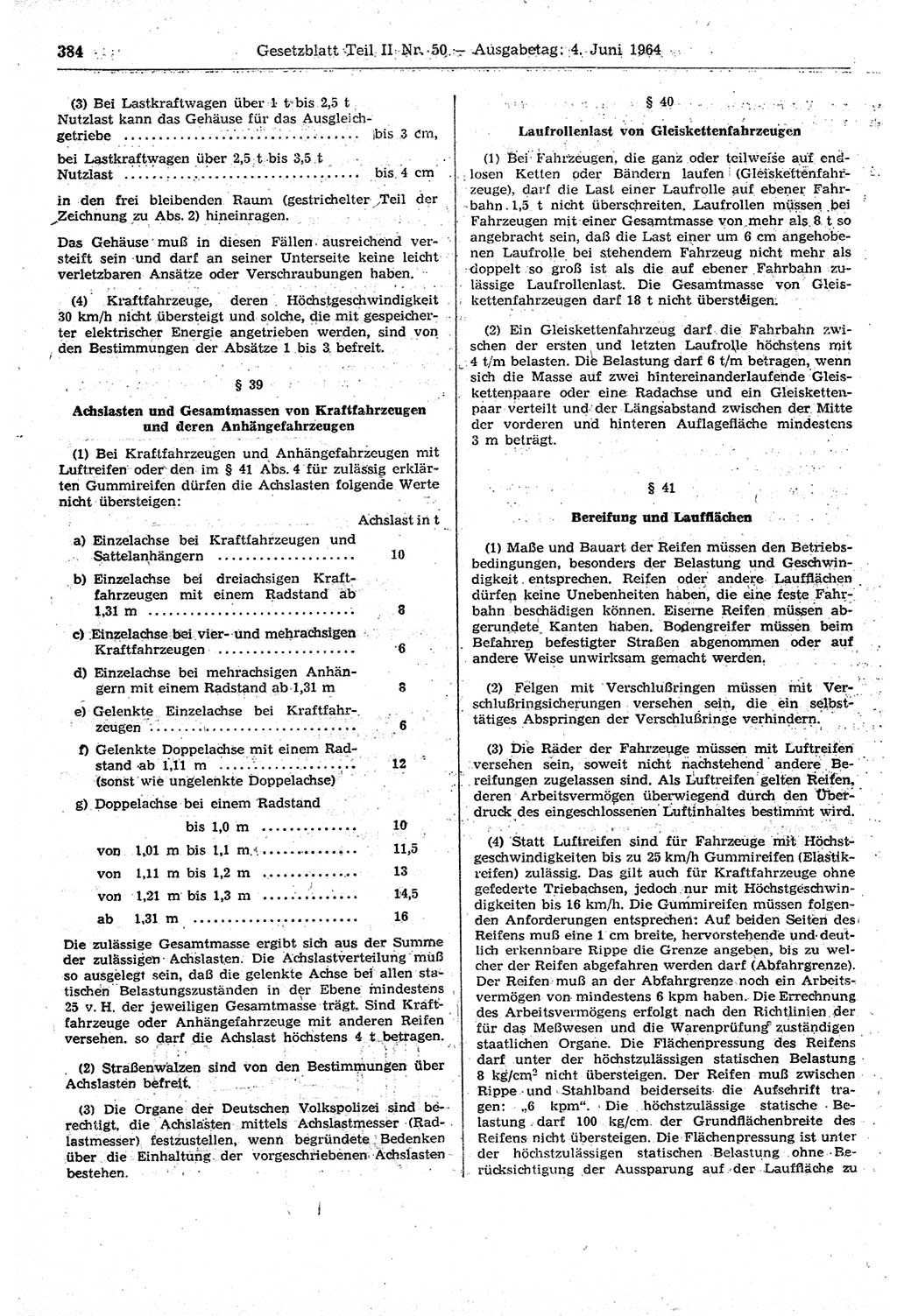 Gesetzblatt (GBl.) der Deutschen Demokratischen Republik (DDR) Teil ⅠⅠ 1964, Seite 384 (GBl. DDR ⅠⅠ 1964, S. 384)