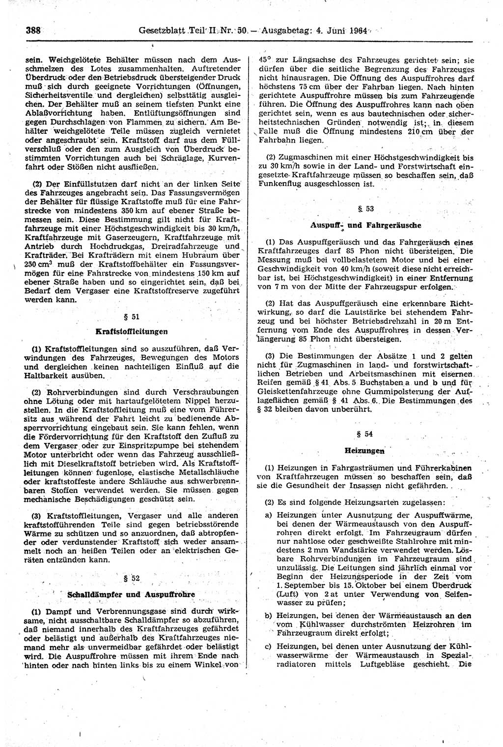 Gesetzblatt (GBl.) der Deutschen Demokratischen Republik (DDR) Teil ⅠⅠ 1964, Seite 388 (GBl. DDR ⅠⅠ 1964, S. 388)