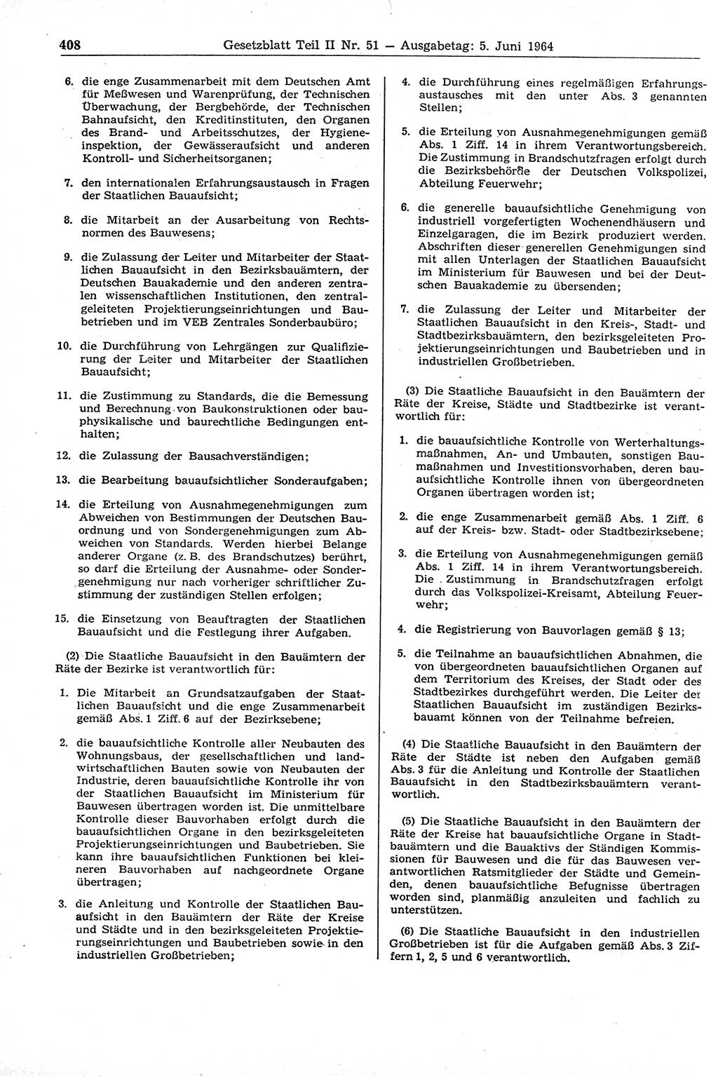 Gesetzblatt (GBl.) der Deutschen Demokratischen Republik (DDR) Teil ⅠⅠ 1964, Seite 408 (GBl. DDR ⅠⅠ 1964, S. 408)