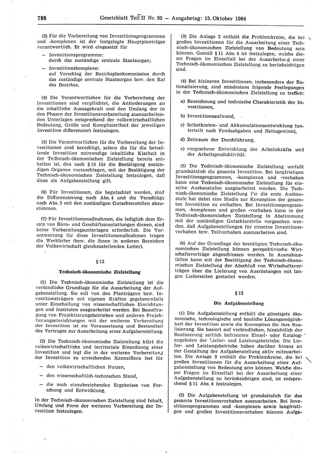 Gesetzblatt (GBl.) der Deutschen Demokratischen Republik (DDR) Teil ⅠⅠ 1964, Seite 788 (GBl. DDR ⅠⅠ 1964, S. 788)