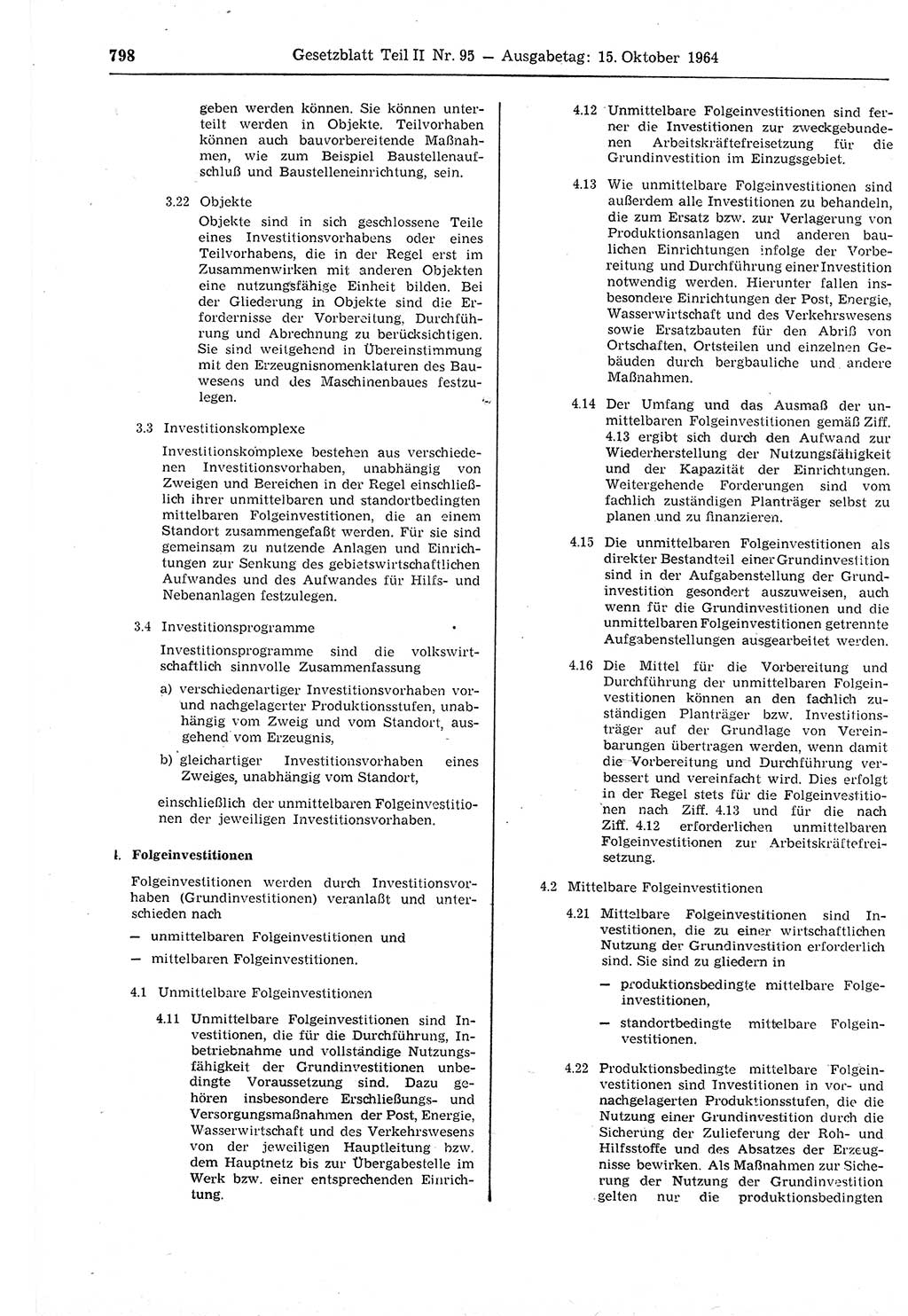 Gesetzblatt (GBl.) der Deutschen Demokratischen Republik (DDR) Teil ⅠⅠ 1964, Seite 798 (GBl. DDR ⅠⅠ 1964, S. 798)