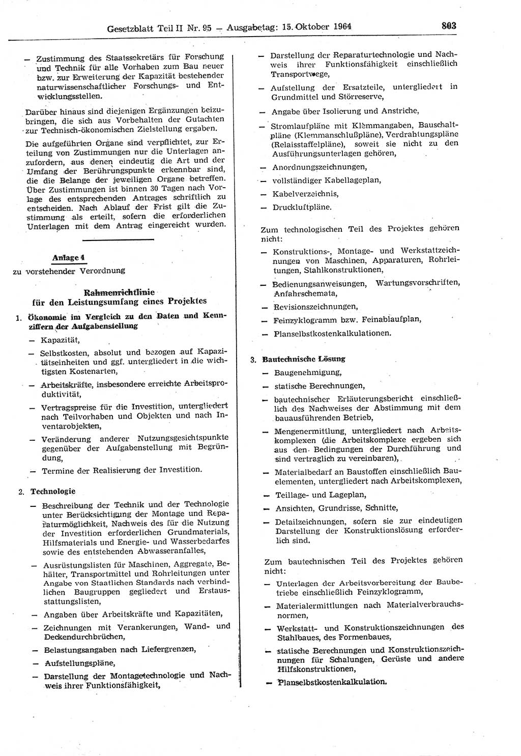 Gesetzblatt (GBl.) der Deutschen Demokratischen Republik (DDR) Teil ⅠⅠ 1964, Seite 803 (GBl. DDR ⅠⅠ 1964, S. 803)
