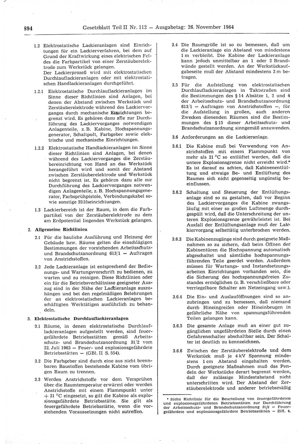 Gesetzblatt (GBl.) der Deutschen Demokratischen Republik (DDR) Teil ⅠⅠ 1964, Seite 894 (GBl. DDR ⅠⅠ 1964, S. 894)