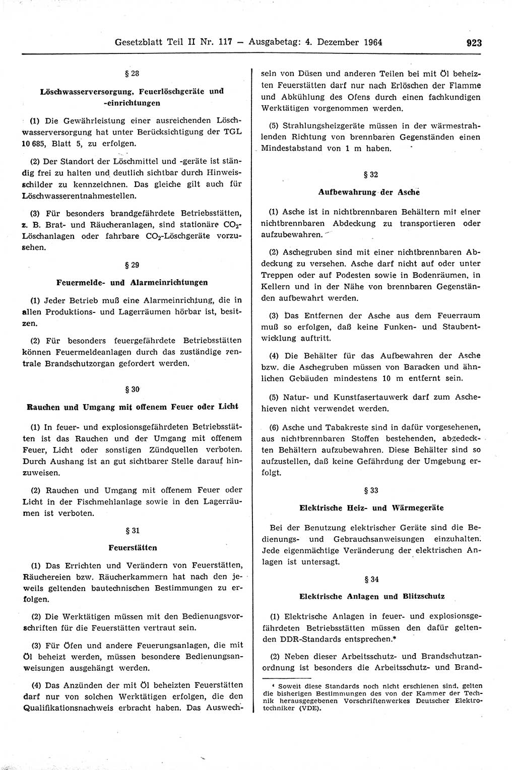 Gesetzblatt (GBl.) der Deutschen Demokratischen Republik (DDR) Teil ⅠⅠ 1964, Seite 923 (GBl. DDR ⅠⅠ 1964, S. 923)