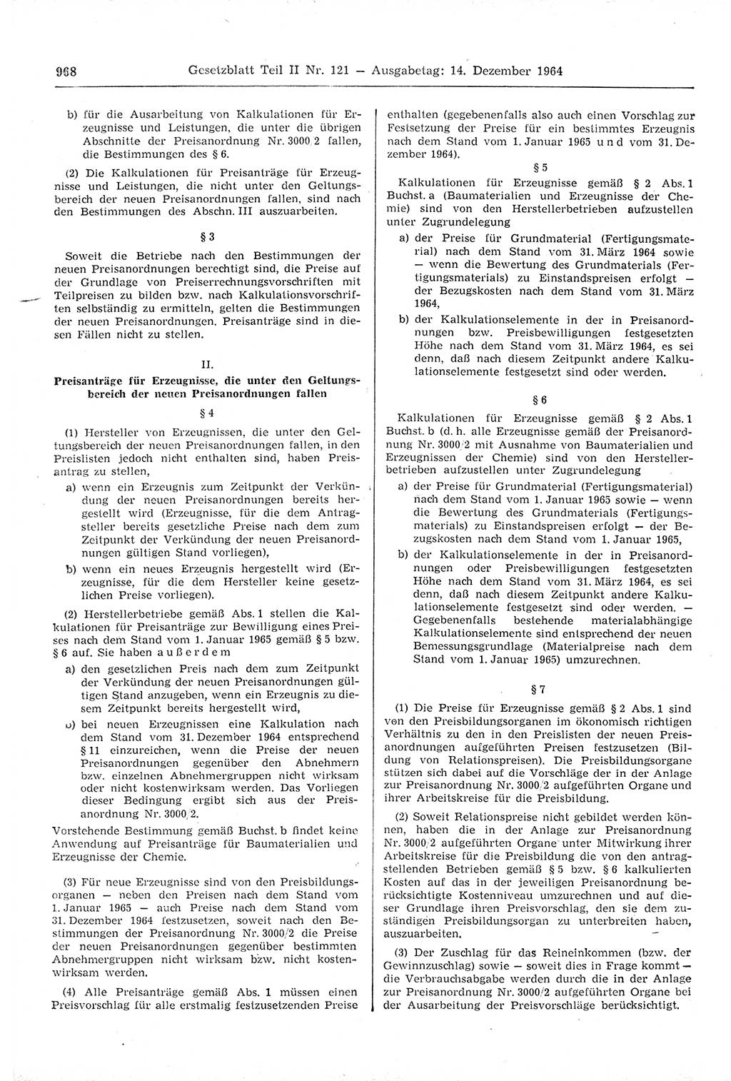 Gesetzblatt (GBl.) der Deutschen Demokratischen Republik (DDR) Teil ⅠⅠ 1964, Seite 968 (GBl. DDR ⅠⅠ 1964, S. 968)