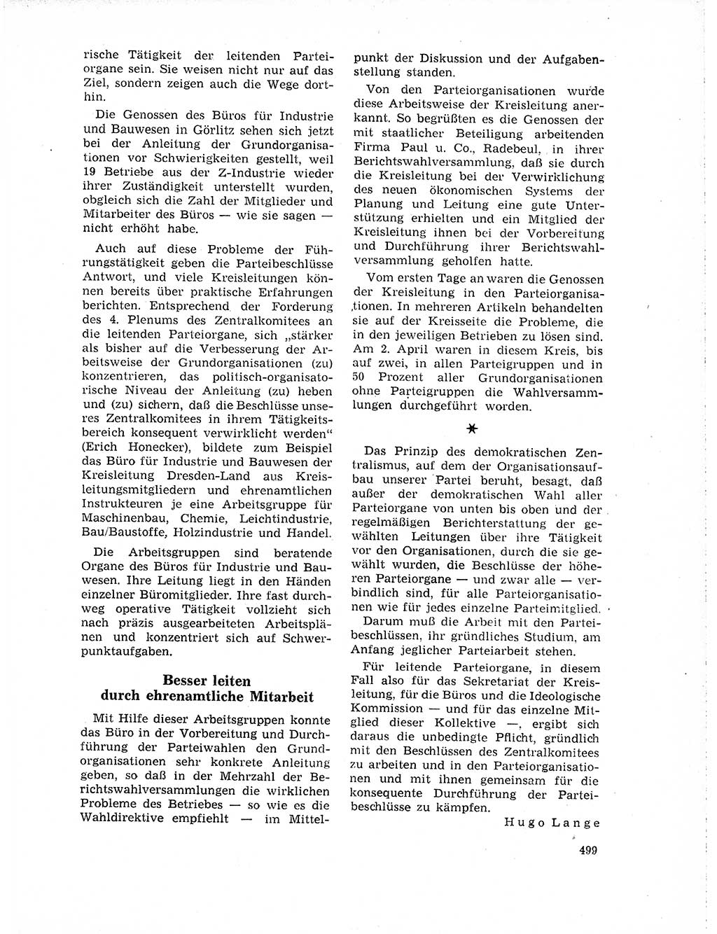 Neuer Weg (NW), Organ des Zentralkomitees (ZK) der SED (Sozialistische Einheitspartei Deutschlands) für Fragen des Parteilebens, 19. Jahrgang [Deutsche Demokratische Republik (DDR)] 1964, Seite 499 (NW ZK SED DDR 1964, S. 499)