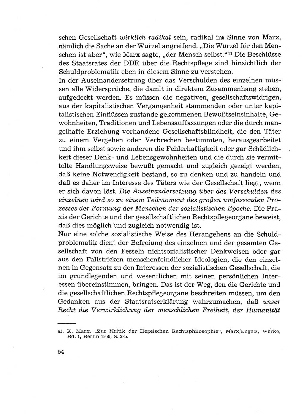 Verantwortung und Schuld im neuen Strafgesetzbuch (StGB) [Deutsche Demokratische Republik (DDR)] 1964, Seite 54 (Verantw. Sch. StGB DDR 1964, S. 54)