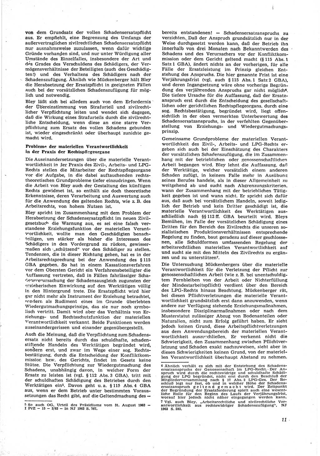 Neue Justiz (NJ), Zeitschrift für Recht und Rechtswissenschaft [Deutsche Demokratische Republik (DDR)], 18. Jahrgang 1964, Seite 11 (NJ DDR 1964, S. 11)