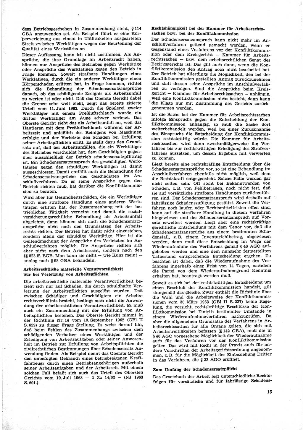 Neue Justiz (NJ), Zeitschrift für Recht und Rechtswissenschaft [Deutsche Demokratische Republik (DDR)], 18. Jahrgang 1964, Seite 13 (NJ DDR 1964, S. 13)