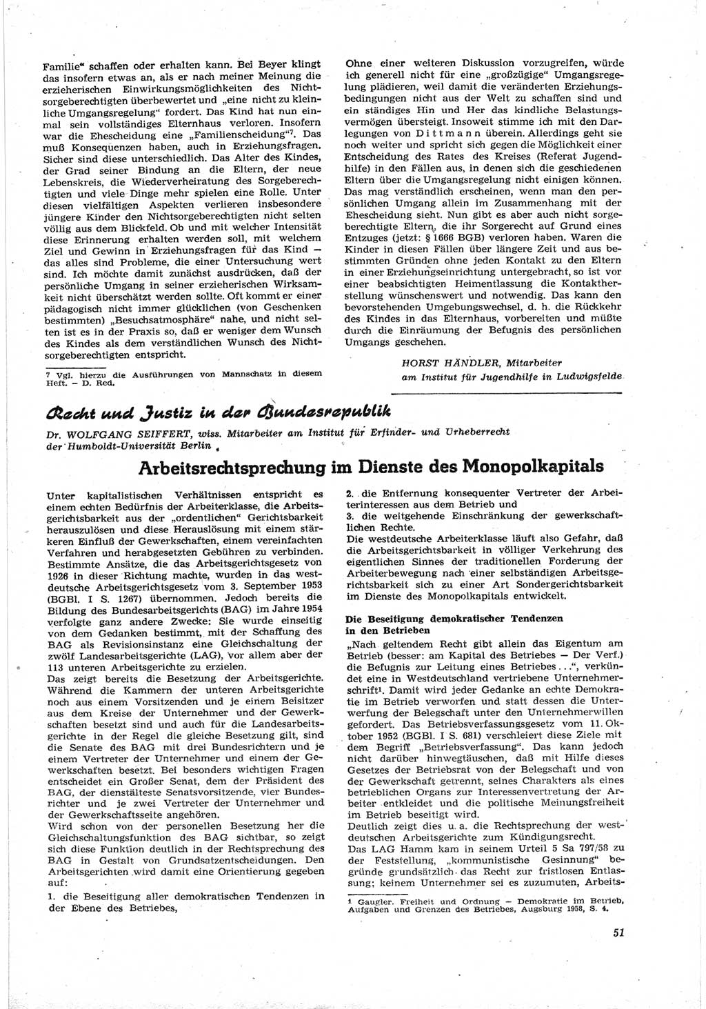 Neue Justiz (NJ), Zeitschrift für Recht und Rechtswissenschaft [Deutsche Demokratische Republik (DDR)], 18. Jahrgang 1964, Seite 51 (NJ DDR 1964, S. 51)