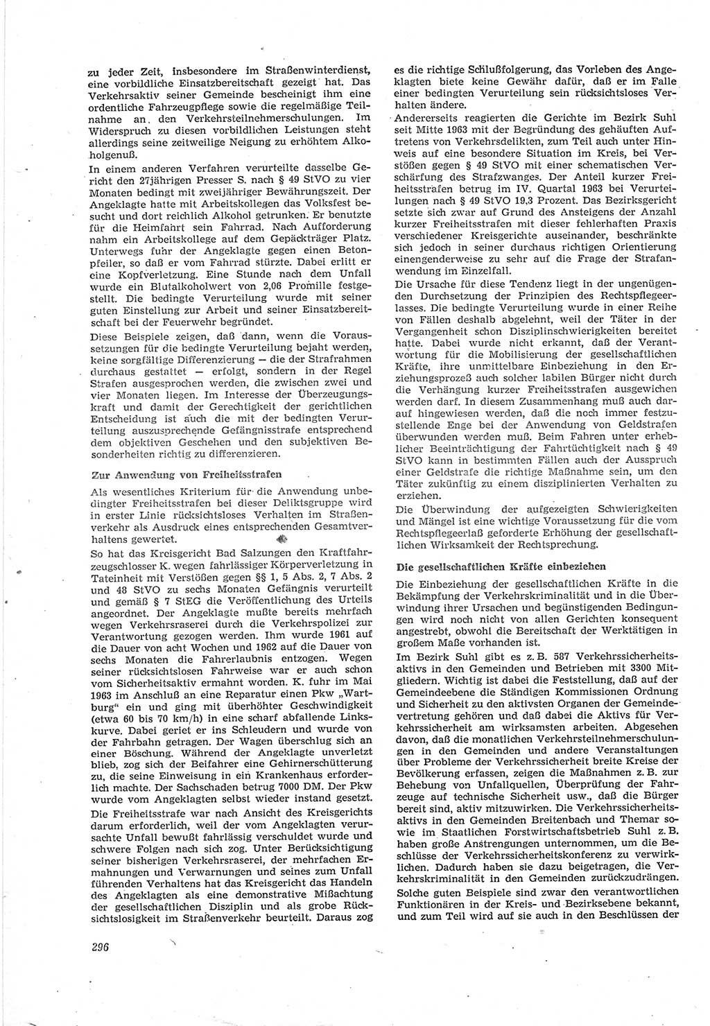 Neue Justiz (NJ), Zeitschrift für Recht und Rechtswissenschaft [Deutsche Demokratische Republik (DDR)], 18. Jahrgang 1964, Seite 296 (NJ DDR 1964, S. 296)