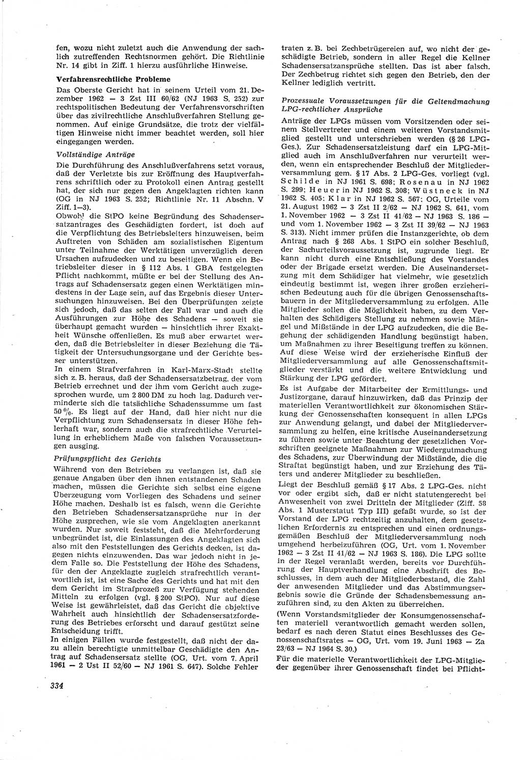 Neue Justiz (NJ), Zeitschrift für Recht und Rechtswissenschaft [Deutsche Demokratische Republik (DDR)], 18. Jahrgang 1964, Seite 334 (NJ DDR 1964, S. 334)
