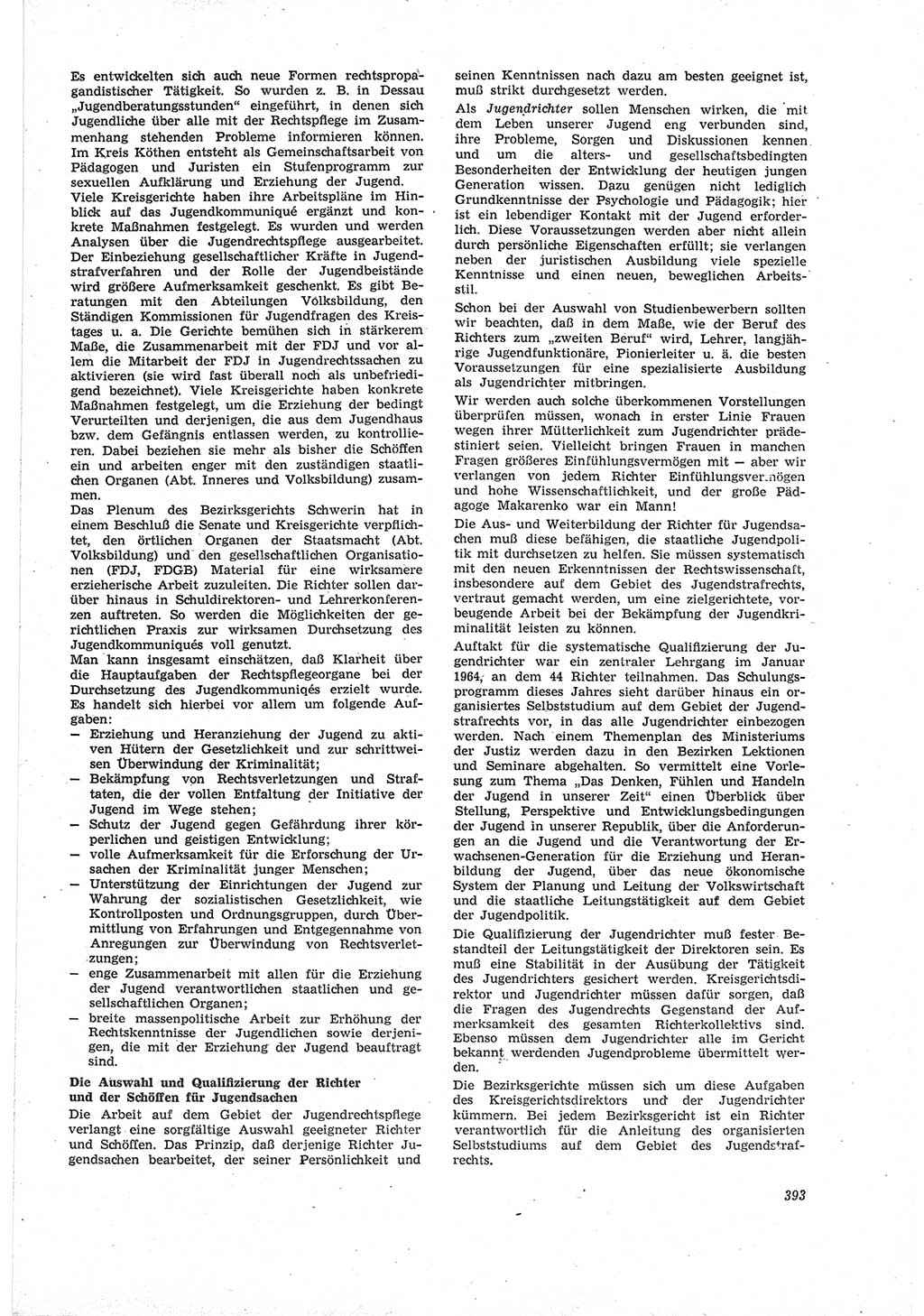 Neue Justiz (NJ), Zeitschrift für Recht und Rechtswissenschaft [Deutsche Demokratische Republik (DDR)], 18. Jahrgang 1964, Seite 393 (NJ DDR 1964, S. 393)