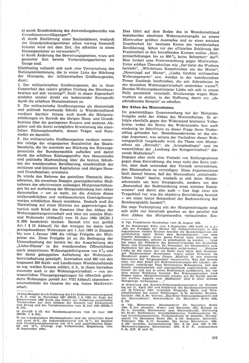 Neue Justiz (NJ), Zeitschrift für Recht und Rechtswissenschaft [Deutsche Demokratische Republik (DDR)], 18. Jahrgang 1964, Seite 623 (NJ DDR 1964, S. 623)