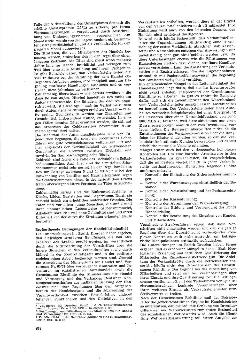 Neue Justiz (NJ), Zeitschrift für Recht und Rechtswissenschaft [Deutsche Demokratische Republik (DDR)], 18. Jahrgang 1964, Seite 674 (NJ DDR 1964, S. 674)