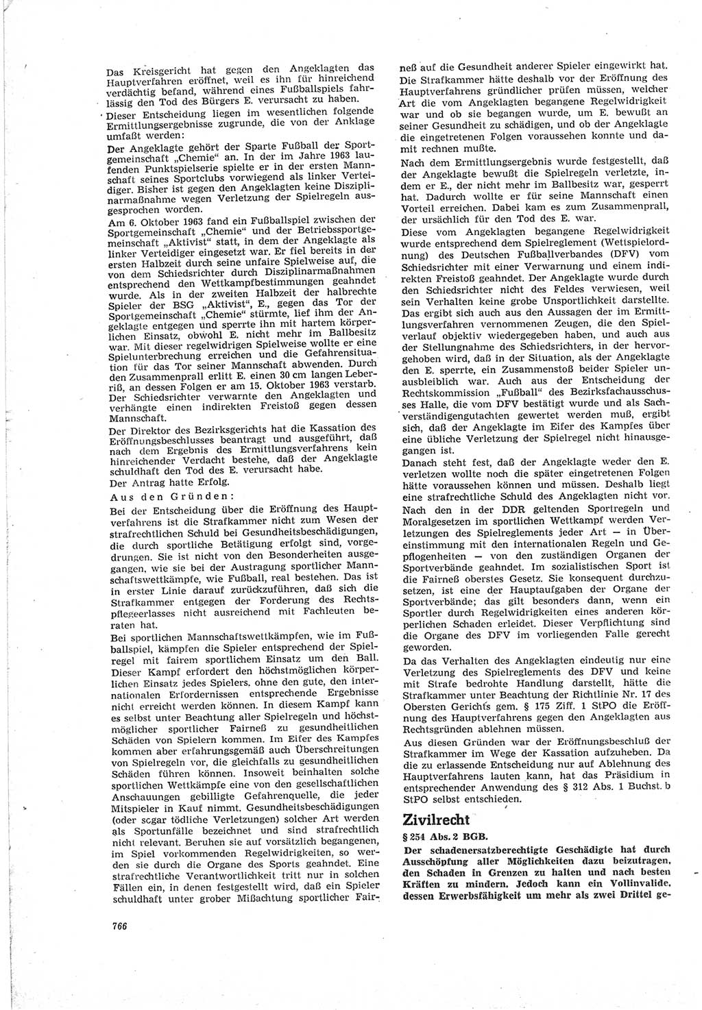 Neue Justiz (NJ), Zeitschrift für Recht und Rechtswissenschaft [Deutsche Demokratische Republik (DDR)], 18. Jahrgang 1964, Seite 766 (NJ DDR 1964, S. 766)