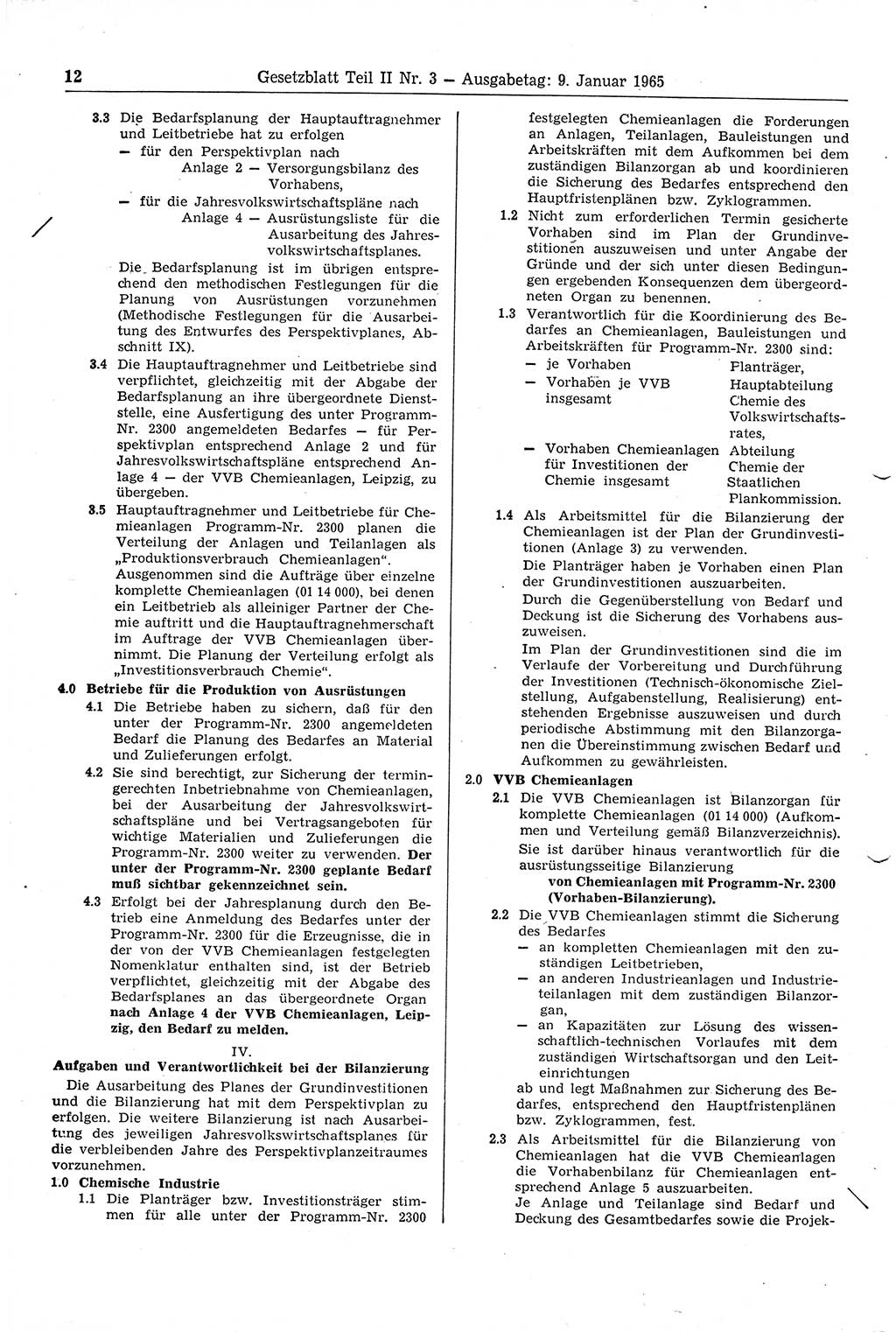 Gesetzblatt (GBl.) der Deutschen Demokratischen Republik (DDR) Teil ⅠⅠ 1965, Seite 12 (GBl. DDR ⅠⅠ 1965, S. 12)