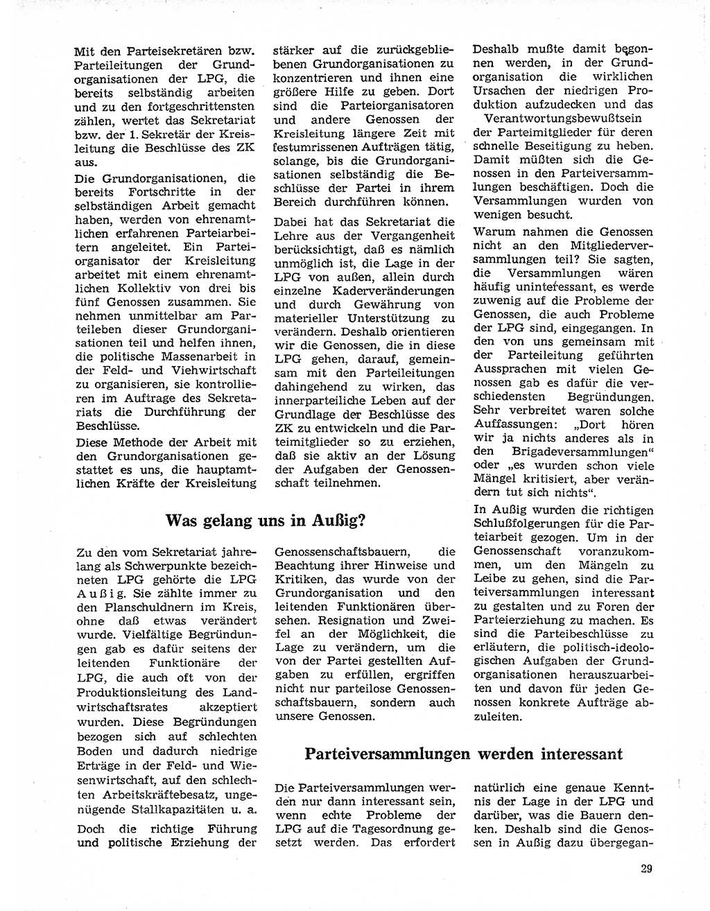 Neuer Weg (NW), Organ des Zentralkomitees (ZK) der SED (Sozialistische Einheitspartei Deutschlands) für Fragen des Parteilebens, 20. Jahrgang [Deutsche Demokratische Republik (DDR)] 1965, Seite 29 (NW ZK SED DDR 1965, S. 29)