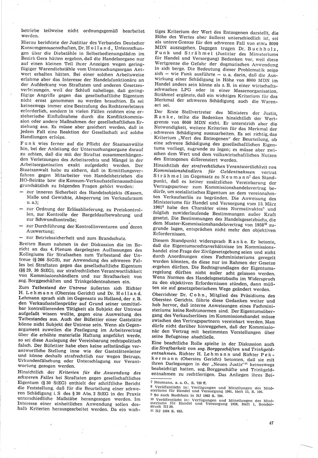 Neue Justiz (NJ), Zeitschrift für Recht und Rechtswissenschaft [Deutsche Demokratische Republik (DDR)], 19. Jahrgang 1965, Seite 47 (NJ DDR 1965, S. 47)