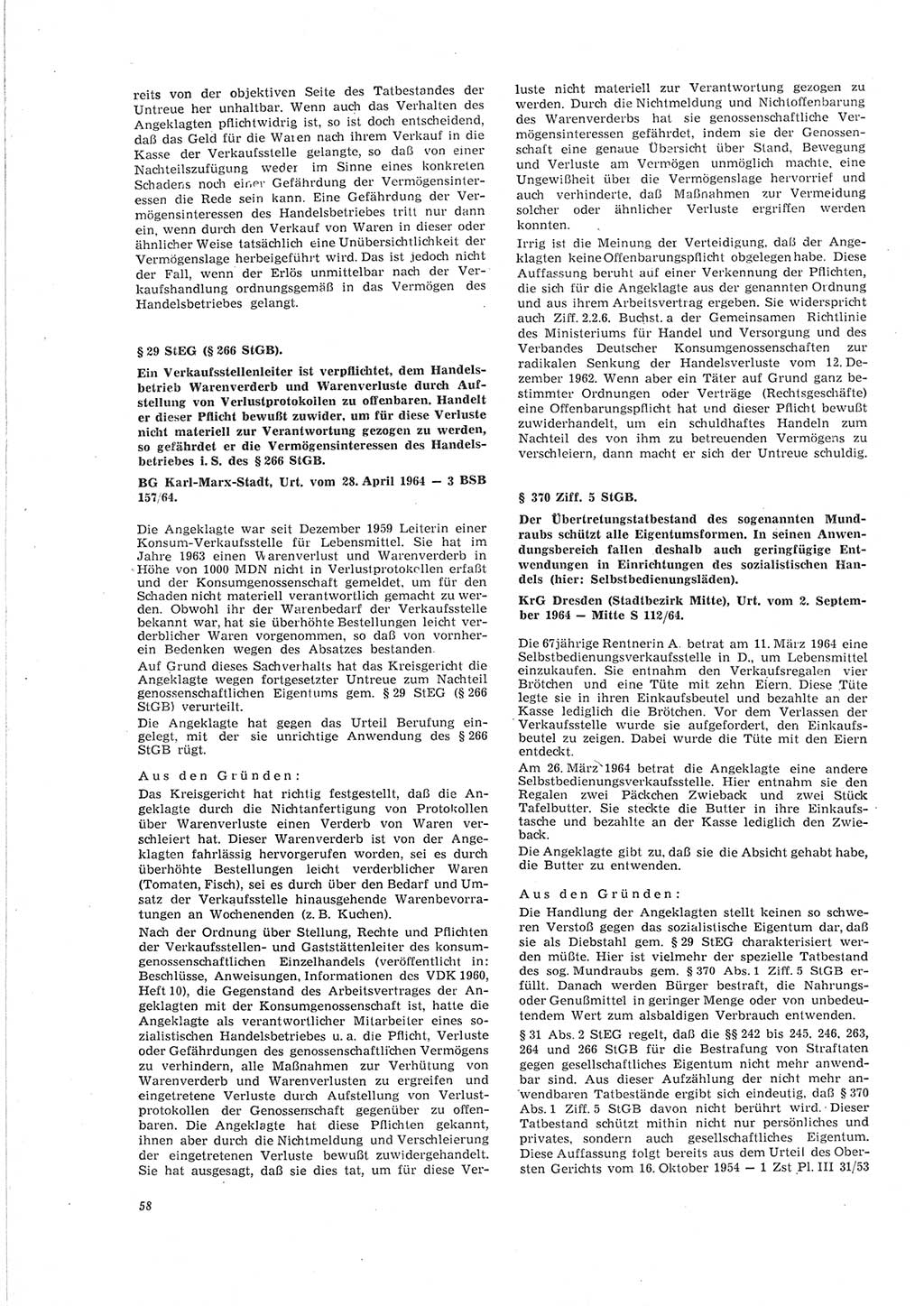 Neue Justiz (NJ), Zeitschrift für Recht und Rechtswissenschaft [Deutsche Demokratische Republik (DDR)], 19. Jahrgang 1965, Seite 58 (NJ DDR 1965, S. 58)