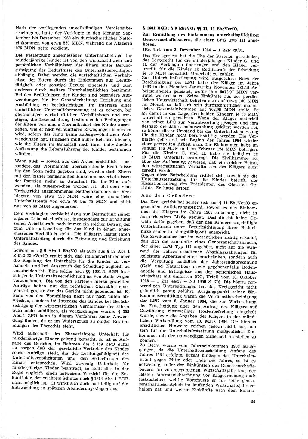 Neue Justiz (NJ), Zeitschrift für Recht und Rechtswissenschaft [Deutsche Demokratische Republik (DDR)], 19. Jahrgang 1965, Seite 89 (NJ DDR 1965, S. 89)