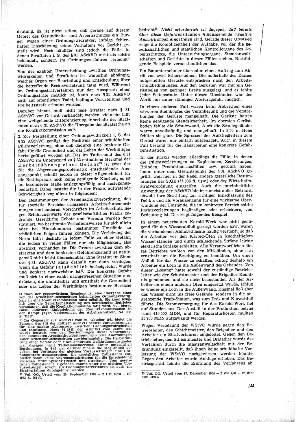 Neue Justiz (NJ), Zeitschrift für Recht und Rechtswissenschaft [Deutsche Demokratische Republik (DDR)], 19. Jahrgang 1965, Seite 135 (NJ DDR 1965, S. 135)