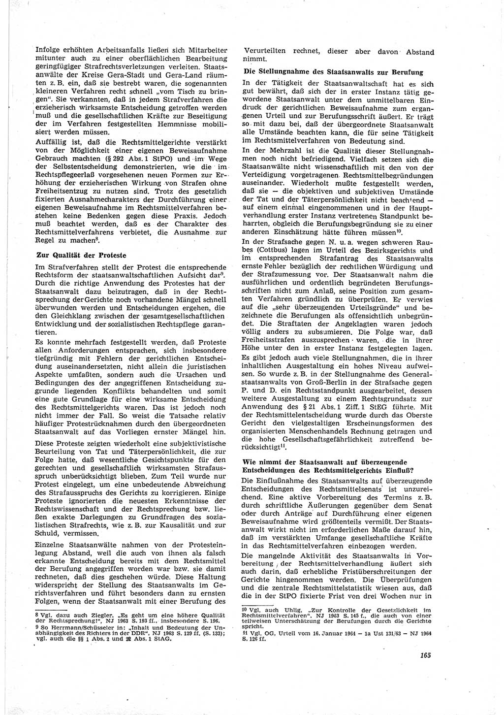 Neue Justiz (NJ), Zeitschrift für Recht und Rechtswissenschaft [Deutsche Demokratische Republik (DDR)], 19. Jahrgang 1965, Seite 165 (NJ DDR 1965, S. 165)