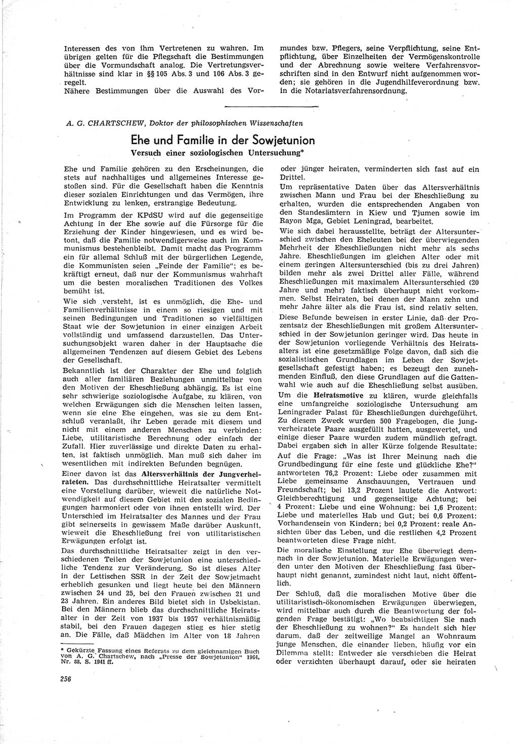 Neue Justiz (NJ), Zeitschrift für Recht und Rechtswissenschaft [Deutsche Demokratische Republik (DDR)], 19. Jahrgang 1965, Seite 256 (NJ DDR 1965, S. 256)