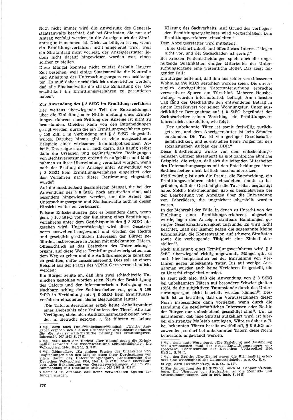 Neue Justiz (NJ), Zeitschrift für Recht und Rechtswissenschaft [Deutsche Demokratische Republik (DDR)], 19. Jahrgang 1965, Seite 282 (NJ DDR 1965, S. 282)