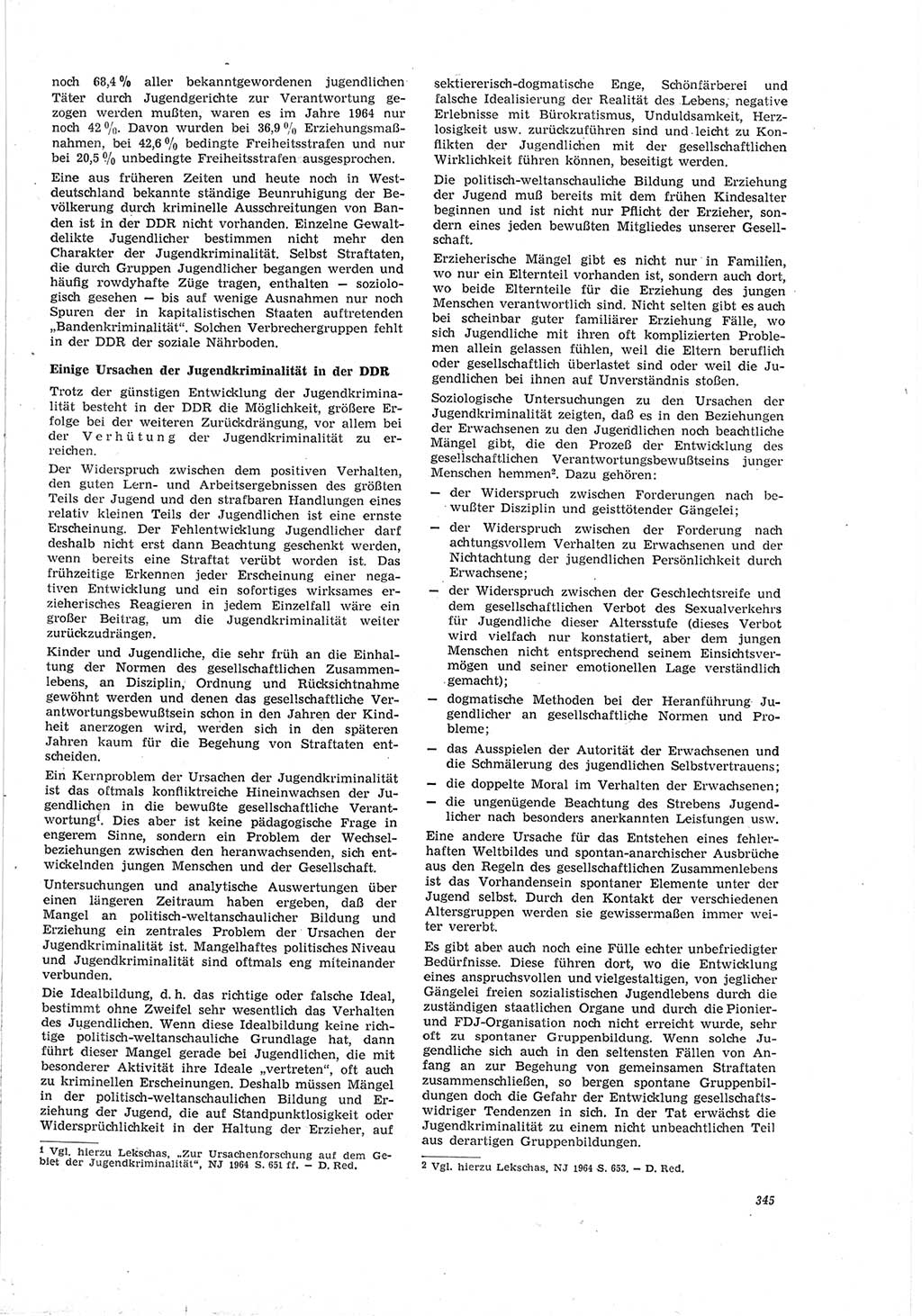 Neue Justiz (NJ), Zeitschrift für Recht und Rechtswissenschaft [Deutsche Demokratische Republik (DDR)], 19. Jahrgang 1965, Seite 345 (NJ DDR 1965, S. 345)