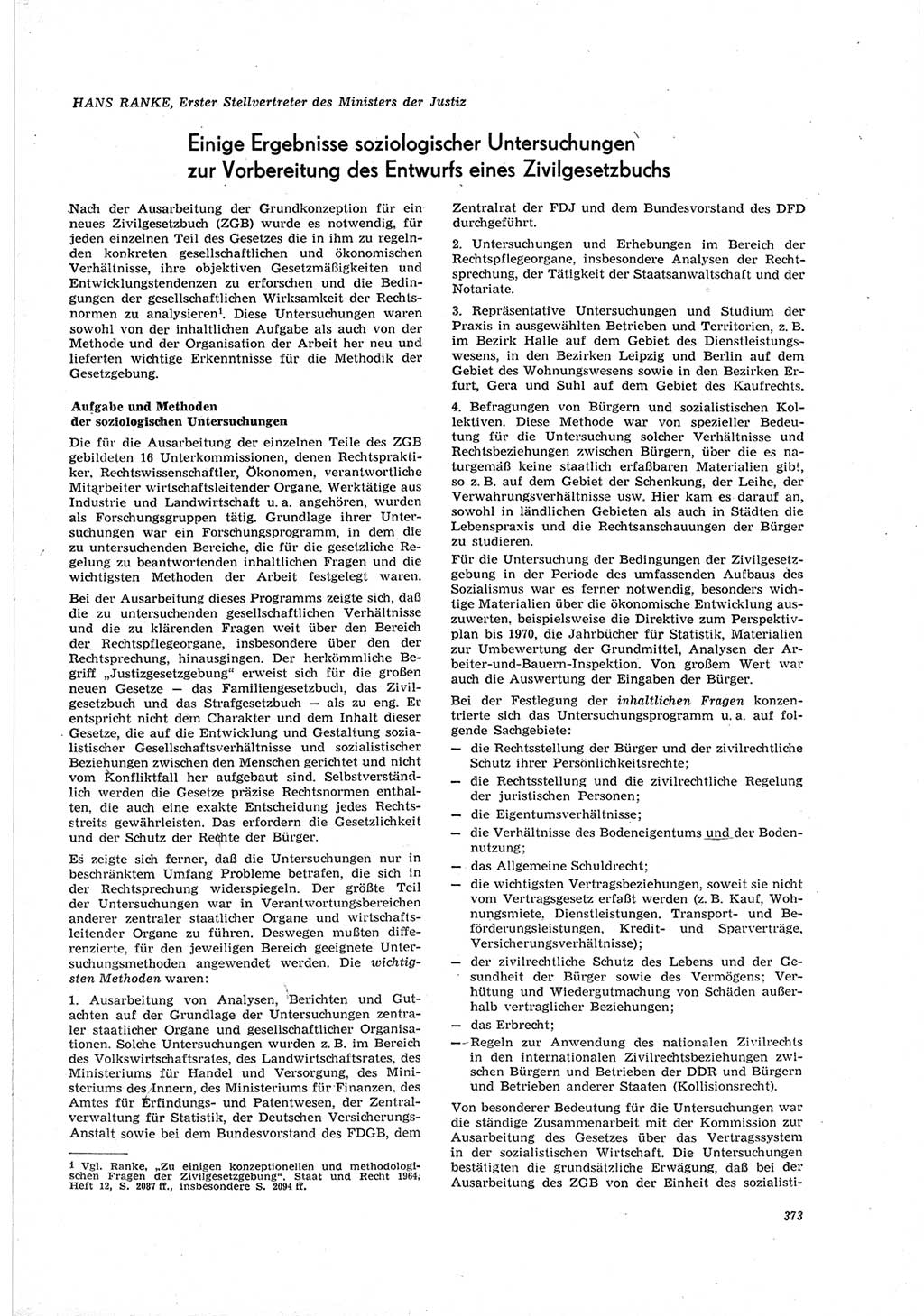 Neue Justiz (NJ), Zeitschrift für Recht und Rechtswissenschaft [Deutsche Demokratische Republik (DDR)], 19. Jahrgang 1965, Seite 373 (NJ DDR 1965, S. 373)