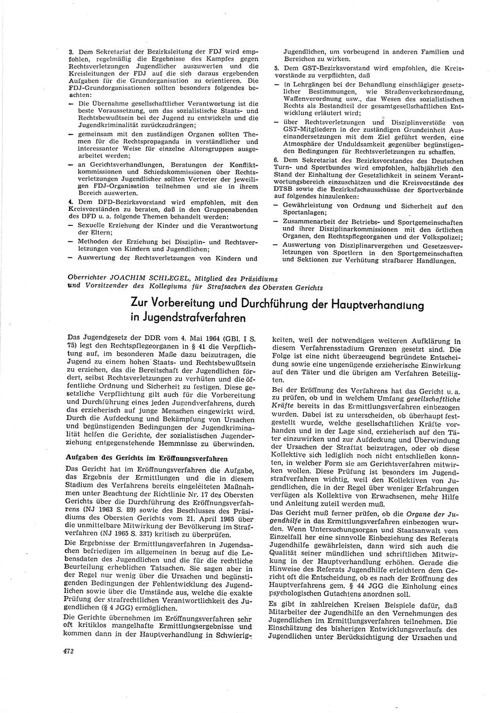 Neue Justiz (NJ), Zeitschrift für Recht und Rechtswissenschaft [Deutsche Demokratische Republik (DDR)], 19. Jahrgang 1965, Seite 472 (NJ DDR 1965, S. 472)