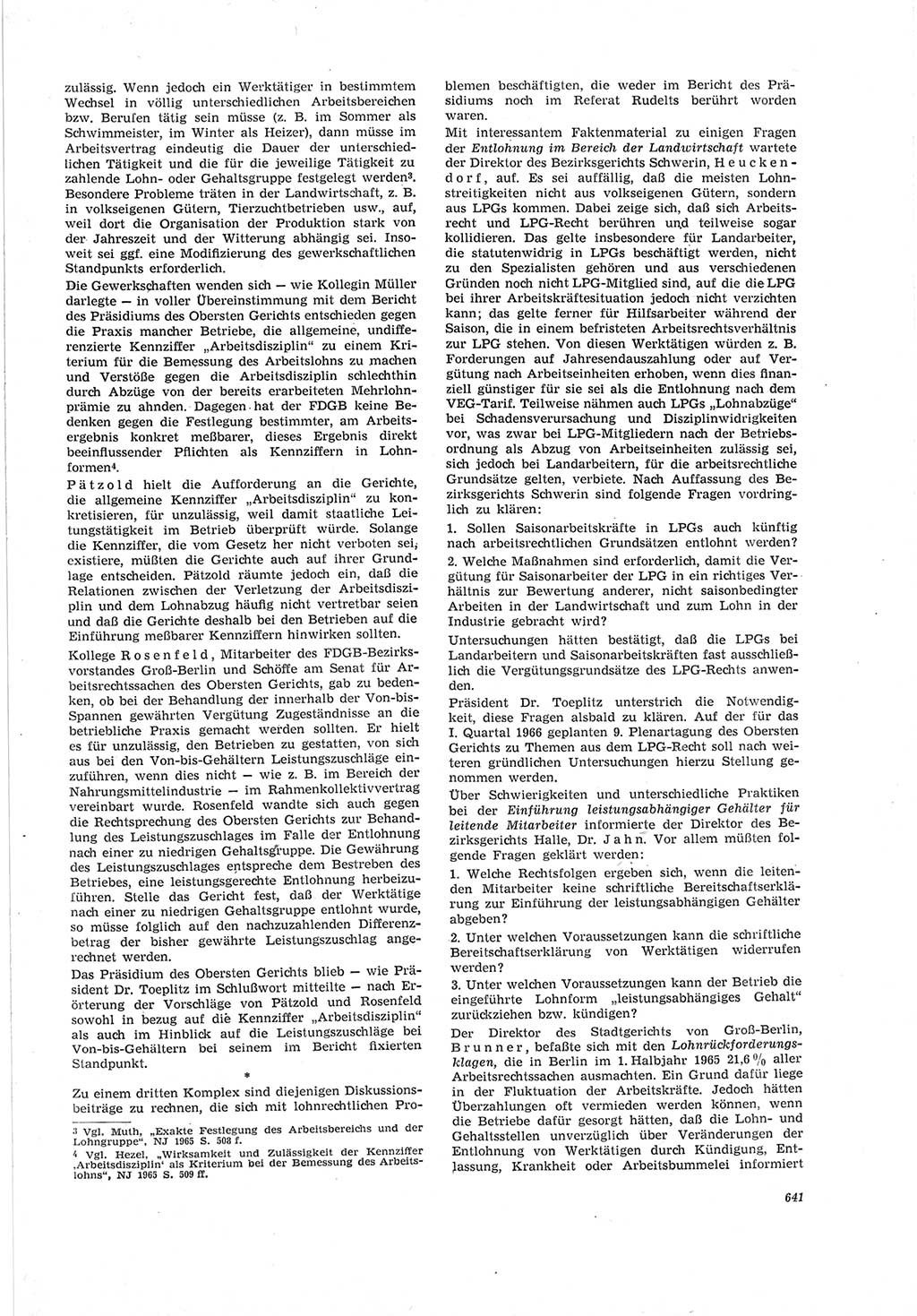 Neue Justiz (NJ), Zeitschrift für Recht und Rechtswissenschaft [Deutsche Demokratische Republik (DDR)], 19. Jahrgang 1965, Seite 641 (NJ DDR 1965, S. 641)