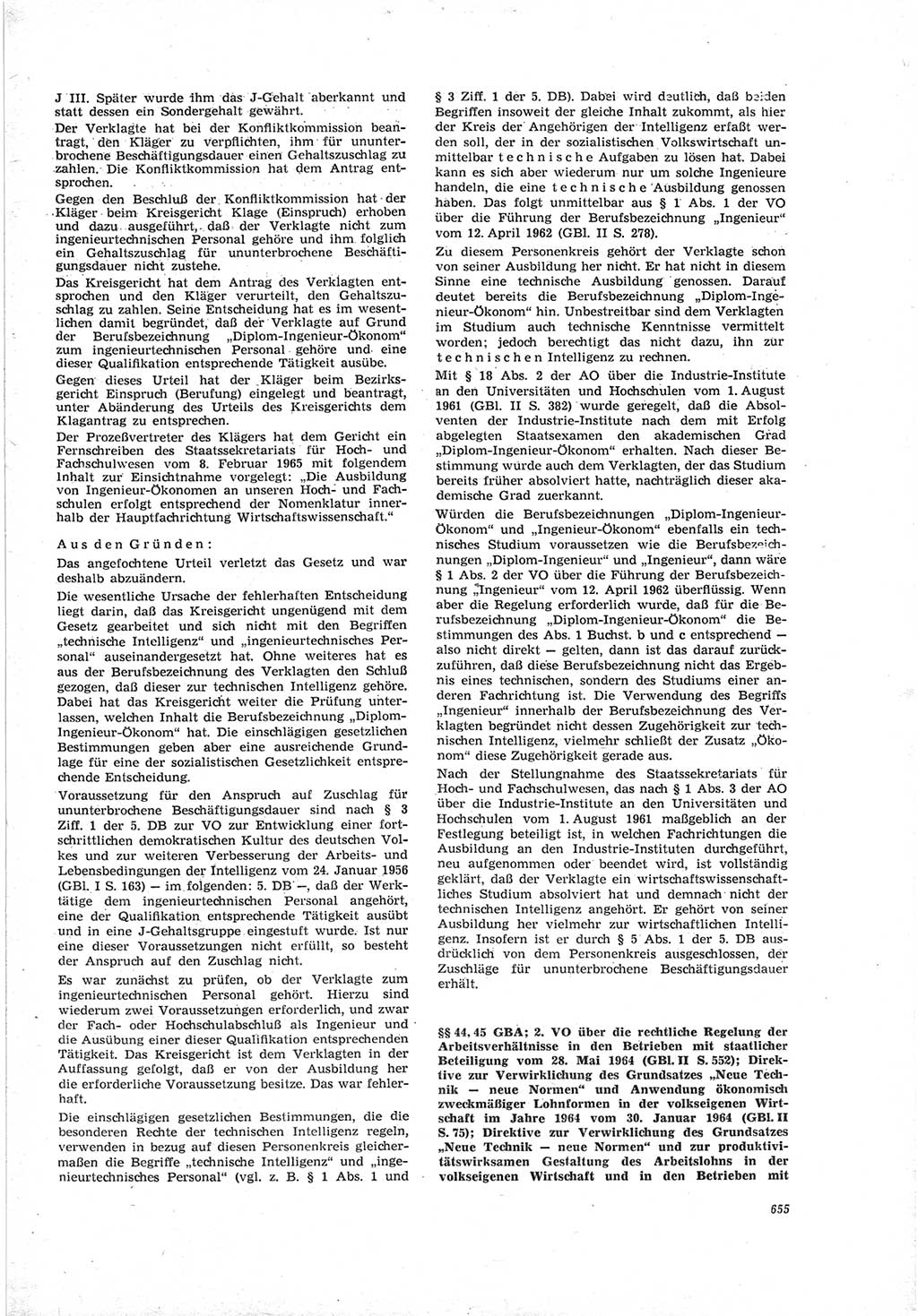 Neue Justiz (NJ), Zeitschrift für Recht und Rechtswissenschaft [Deutsche Demokratische Republik (DDR)], 19. Jahrgang 1965, Seite 655 (NJ DDR 1965, S. 655)