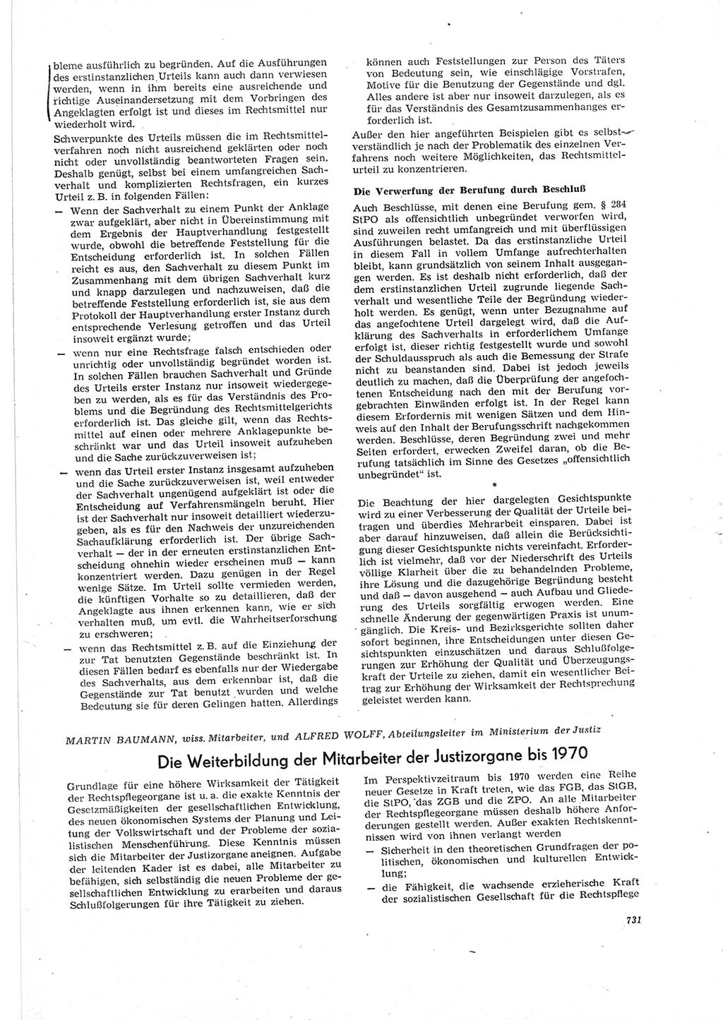 Neue Justiz (NJ), Zeitschrift für Recht und Rechtswissenschaft [Deutsche Demokratische Republik (DDR)], 19. Jahrgang 1965, Seite 731 (NJ DDR 1965, S. 731)